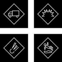 dangerous vehicle and danger of welding Icon vector