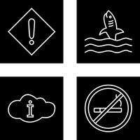 caution sign and dangerous shark Icon vector