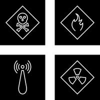 poisonous gas and Danger of flame Icon vector