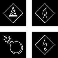 under construction and flammable material Icon vector