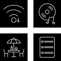 Wifi firmar y música discos compactos icono vector