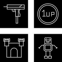 Gun and 1UP Icon vector
