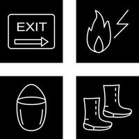 exit and electricity fire Icon vector