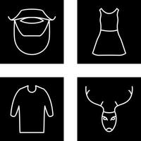 Beard and Moustache and Dress Icon vector