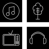 Music Player and Tree Icon vector