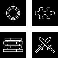 Target and Puzzle Piece Icon vector