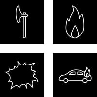 axe and fire Icon vector