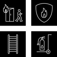 running from fire and fire shield Icon vector