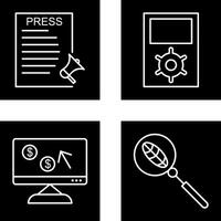 prensa lanzamientos y administración icono vector
