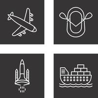 Landing Airplane and Dinghy Icon vector