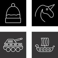 Warm Cap and Unicorn Icon vector