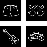 hipster estilo y pantalones cortos icono vector