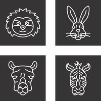 Sloth and Rabbit Icon vector