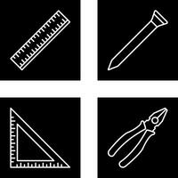 Ruler and Nail Icon vector