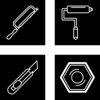 Hacksaw and Paint Roller Icon vector