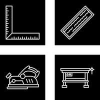 Square Ruller and Plank Icon vector