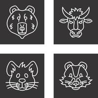 Polar Bear and Bison Icon vector