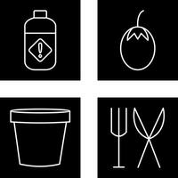 Vegetable plant and Pesticide Icon vector