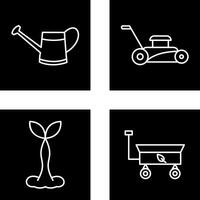 Watering tool and Lawn Mower Icon vector