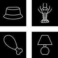 hombres sombrero y langosta icono vector