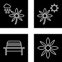 Flower with rain and Flower Icon vector