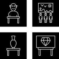 Human Sculpture and Viewing Icon vector