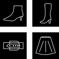 Boots with Heels and Long Boats Icon vector