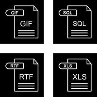 GIF and SQL Icon vector