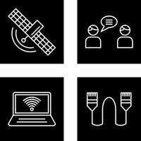 Satellite and Chatting Icon vector