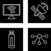 Disconnected Network and Satellite Icon vector