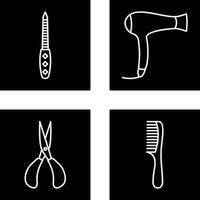 Nail File and Hair Dryer Icon vector