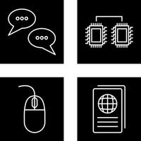 Conversation Bubbles and Processors Connected Icon vector