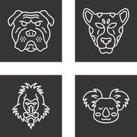 Bulldog and leopard Icon vector