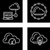 ordenador portátil y nube icono vector