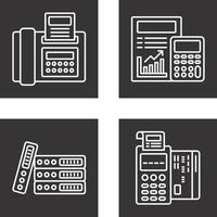 fax y calculador icono vector