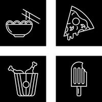 chino comida y Pizza icono vector
