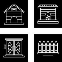 Dog House and Fireplace Icon vector