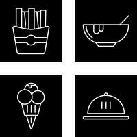 Soup and Fries Icon vector