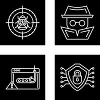 Bug Target and Hacker Icon vector
