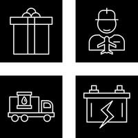 Gift Box and Worker Icon vector