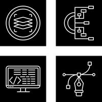 Layers and Flowchart Icon vector