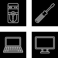 Cpu and Screw driver Icon vector