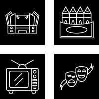 Stage and Crayons Icon vector