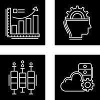 crecimiento gráfico y máquina aprendizaje icono vector