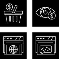 compras cesta y ojo icono vector