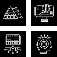Pyramid Graph and Search Icon vector