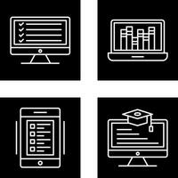 Online Checklist and Online Library Icon vector