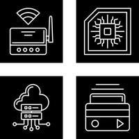 Wifi Router and Chip Icon vector