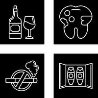 vino y caries icono vector