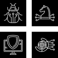 Bug and Trojan Icon vector